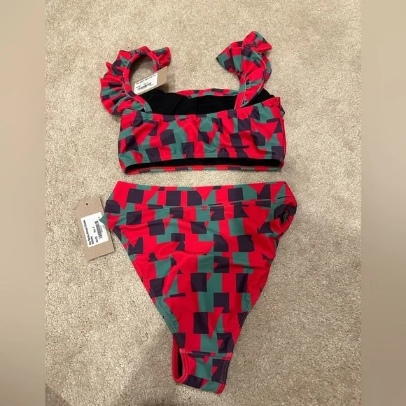 Albion Geometric Red and Green Bikini Top BRAND NEW! - Picture 6 of 6